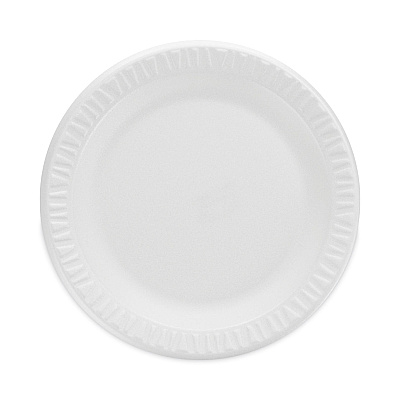 Dart Concorde Non-Laminated Foam Plate, 9" dia, White, 125/Pack, 4 Packs/Carton (DCC9PWC)