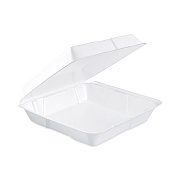 Dart Insulated Foam Hinged Lid Containers, 1-Compartment, 9.3 x 9.5 x 3, White, 200/Pack, 2 Packs/Carton (DCC95HT1)