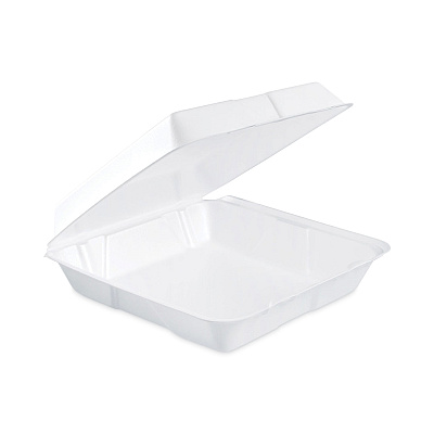 Dart Insulated Foam Hinged Lid Containers, 1-Compartment, 9.3 x 9.5 x 3, White, 200/Pack, 2 Packs/Carton (DCC95HT1)