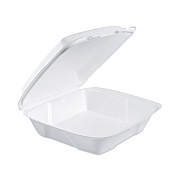 Dart Insulated Foam Hinged Lid Containers, 1-Compartment, 9.01 x 9.4 x 3, White, 100/Pack, 2 Packs/Carton (DCC90HT1)