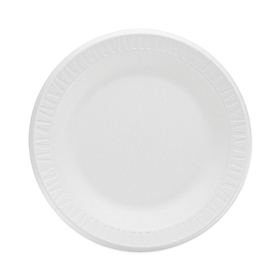 Dart Concorde Non-Laminated Foam Plate, 10.25" dia, White, 125/Pack, 4 Packs/Carton (DCC10PWC)