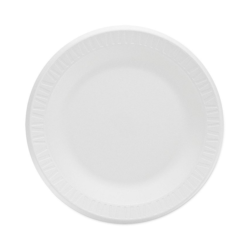 Dart Concorde Non-Laminated Foam Plate, 10.25" dia, White, 125/Pack, 4 Packs/Carton (DCC10PWC)