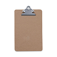 Universal Hardboard Clipboard, 0.75" Clip Capacity, Holds 5 x 8 Sheets, Brown (UNV05610)