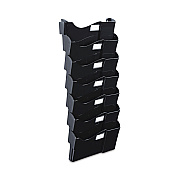 Universal Grande Central Filing System, 7 Sections, Legal/Letter Size, Wall Mount, 16" x 4.75" x 38.25", Black, 7/Pack (UNV08174)