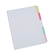 Universal Deluxe Write-On/Erasable Tab Index, 5-Tab, 11 x 8.5, White, Assorted Tabs, 1 Set (UNV20816)