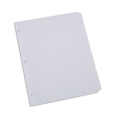 Universal Deluxe Write-On/Erasable Tab Index, 8-Tab, 11 x 8.5, White, White Tabs, 1 Set (UNV20818)