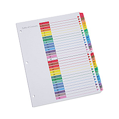 Universal Deluxe Table of Contents Dividers for Printers, 31-Tab, 1 to 31, 11 x 8.5, White, 1 Set (UNV24814)