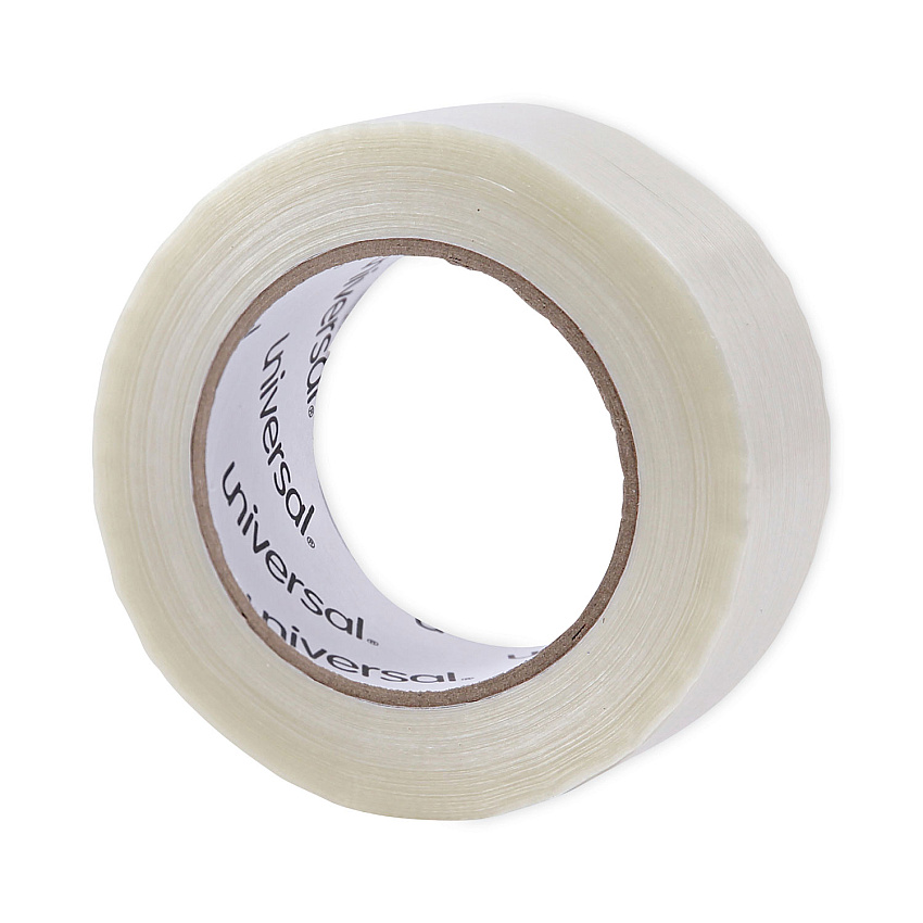 Universal 120# Utility Grade Filament Tape, 3" Core, 48 mm x 54.8 m, Clear (UNV30048)