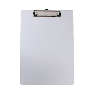 Universal Aluminum Clipboard with Low Profile Clip, 0.5" Clip Capacity, Holds 8.5 x 11 Sheets, Aluminum (UNV40301)