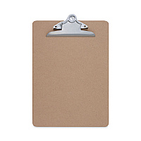 Universal Hardboard Clipboard, 1.25" Clip Capacity, Holds 8.5 x 11 Sheets, Brown (UNV40304)