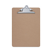 Universal Hardboard Clipboard, 1.25" Clip Capacity, Holds 8.5 x 11 Sheets, Brown, 3/Pack (UNV40304VP)