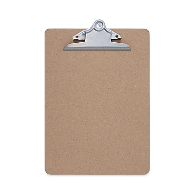 Universal Hardboard Clipboard, 1.25" Clip Capacity, Holds 8.5 x 11 Sheets, Brown, 3/Pack (UNV40304VP)
