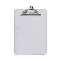 Universal Plastic Clipboard with High Capacity Clip, 1.25" Clip Capacity, Holds 8.5 x 11 Sheets, Clear (UNV40308)