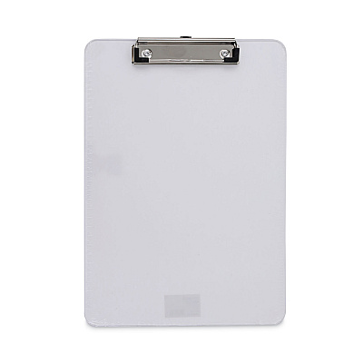 Universal Plastic Clipboard with Low Profile Clip, 0.5" Clip Capacity, Holds 8.5 x 11 Sheets, Clear (UNV40310)