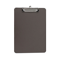 Universal Plastic Clipboard with Low Profile Clip, 0.5" Clip Capacity, Holds 8.5 x 11 Sheets, Translucent Black (UNV40311)