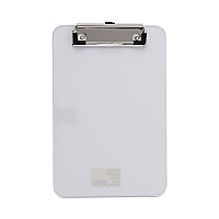 Universal Plastic Clipboard with Low Profile Clip, 0.5" Clip Capacity, Holds 5 x 8 Sheets, Clear (UNV40312)