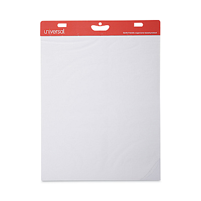 Universal Renewable Resource Sugarcane Based Easel Pads, Unruled, 27 x 34, White, 50 Sheets, 2/Carton (UNV45600)