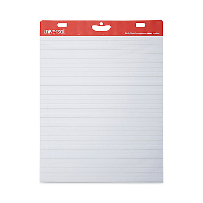 Universal Renewable Resource Sugarcane Based Easel Pads, Presentation Format (1" Rule), 27 x 34, White, 50 Sheets, 2/Carton (UNV45602)