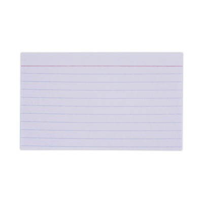 Universal Ruled Index Cards, 3 x 5, White, 100/Pack (47210)