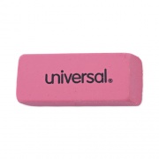 Universal Bevel Block Erasers, For Pencil Marks, Slanted-Edge Rectangular Block, Large, Pink, 20/Pack (55120)