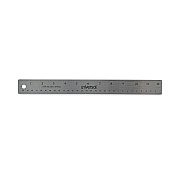 Universal Stainless Steel Ruler with Cork Back and Hanging Hole, Standard/Metric, 12" Long (UNV59023)