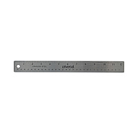 Universal Stainless Steel Ruler with Cork Back and Hanging Hole, Standard/Metric, 12" Long (UNV59023)
