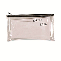 Universal Zippered Wallets/Cases, Leatherette PU, 11 x 6, Clear/Black, 2/Pack (UNV69026)