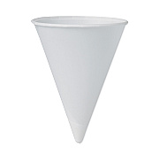 Solo Cone Water Cups, Cold, Paper, 4 oz, White, 200/Pack (SCC4BR)