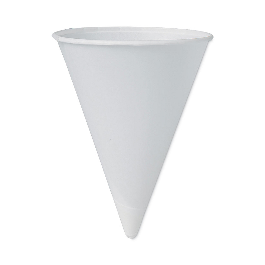 Solo Cone Water Cups, Cold, Paper, 4 oz, White, 200/Pack (SCC4BR)