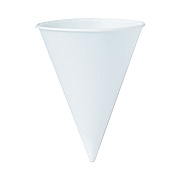 Solo Cone Water Cups, 8 oz, Paper, White, 250/Bag, 10 Bags/Carton (8RB)