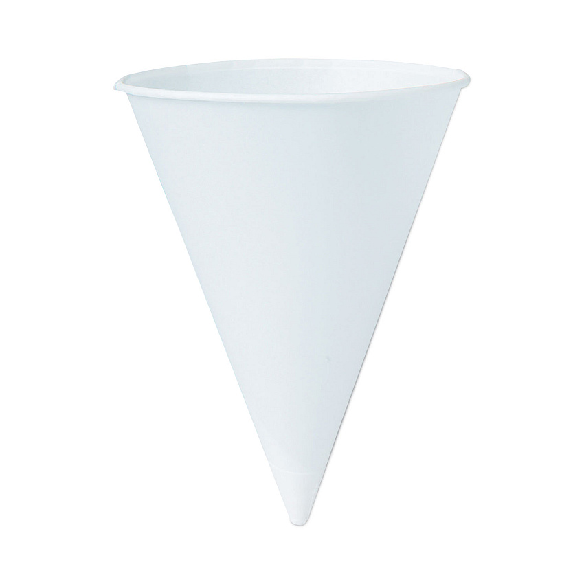Solo Cone Water Cups, 8 oz, Paper, White, 250/Bag, 10 Bags/Carton (8RB)