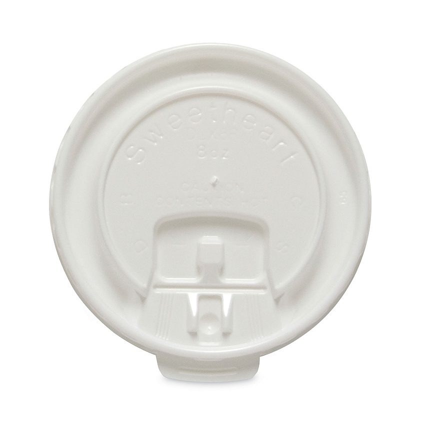 Solo Lift Back and Lock Tab Cup Lids for Foam Cups, Fits 8 oz Trophy Cups, White, 100/Pack (SCCDLX8RPK)