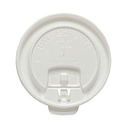Solo Lift Back and Lock Tab Cup Lids for Foam Cups, Fits 10 oz Trophy Cups, White, 2,000/Carton (SCCDLX10R)