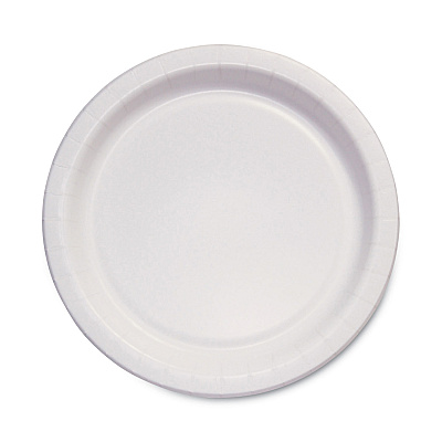 Solo Bare Eco-Forward Clay-Coated Paper Dinnerware, ProPlanet Seal, Plate, 6" dia, White, 1,000/Carton (SCCHP6BWH)