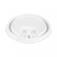 Solo Lift Back and Lock Tab Lids for Paper Cups, Fits 8 oz Cups, White, 100/Sleeve, 10 Sleeves/Carton (LB3081)