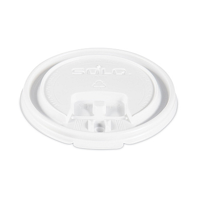 Solo Lift Back and Lock Tab Lids for Paper Cups, Fits 8 oz Cups, White, 100/Sleeve, 10 Sleeves/Carton (SCCLB3081)