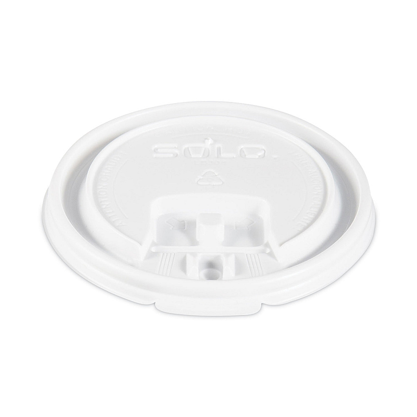 Solo Lift Back and Lock Tab Lids for Paper Cups, Fits 8 oz Cups, White, 100/Sleeve, 10 Sleeves/Carton (SCCLB3081)