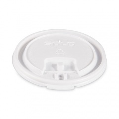 Solo Lift Back and Lock Tab Lids for Paper Cups, Fits 10 oz Cups, White, 100/Sleeve, 10 Sleeves/Carton (LB3101)