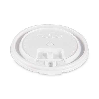Solo Lift Back and Lock Tab Lids for Paper Cups, Fits 10 oz Cups, White, 100/Sleeve, 10 Sleeves/Carton (SCCLB3101)