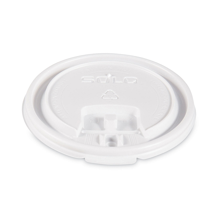 Solo Lift Back and Lock Tab Lids for Paper Cups, Fits 10 oz Cups, White, 100/Sleeve, 10 Sleeves/Carton (SCCLB3101)