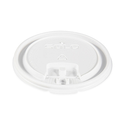 Solo Lift Back and Lock Tab Lids for Paper Cups, Fits 10 oz to 24 oz Cups, White, 100/Sleeve, 10 Sleeves/Carton (SCCLB3161)