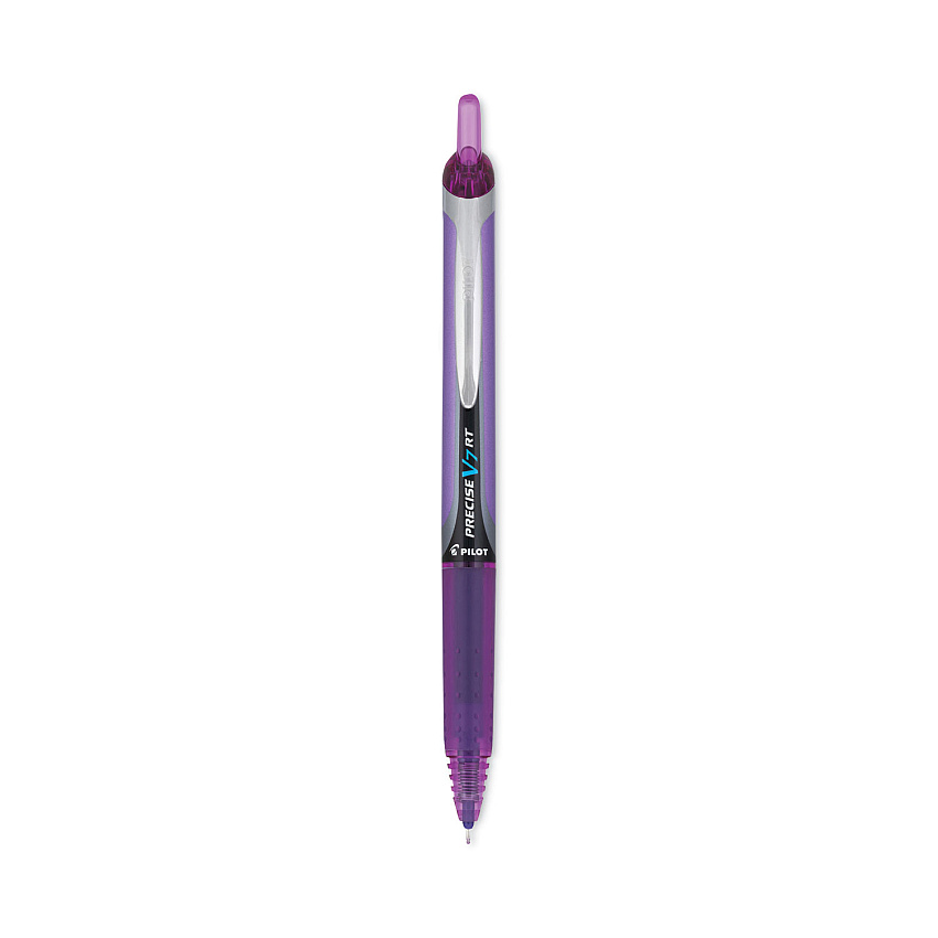 Pilot Precise V7RT Roller Ball Pen, Retractable, Fine 0.7 mm, Purple Ink, Purple Barrel (PIL26071)