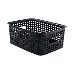 Advantus Plastic Weave Bin, Small, 10" x 7.5" x 4", Black (AVT36000)