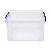 Advantus Super Stacker Lift-Off Lid Storage Tote, 7.25" x 10.88" x 6.38", Transparent/Blue (AVT39230)