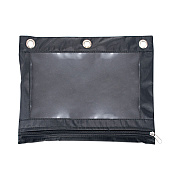 Advantus Binder Pencil Pouch, 10 x 7.38, Black/Clear, 3/Pack (AVT63067)