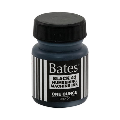 Bates Refill Ink for Numbering Machines, 1 oz Bottle, Black (9800659)