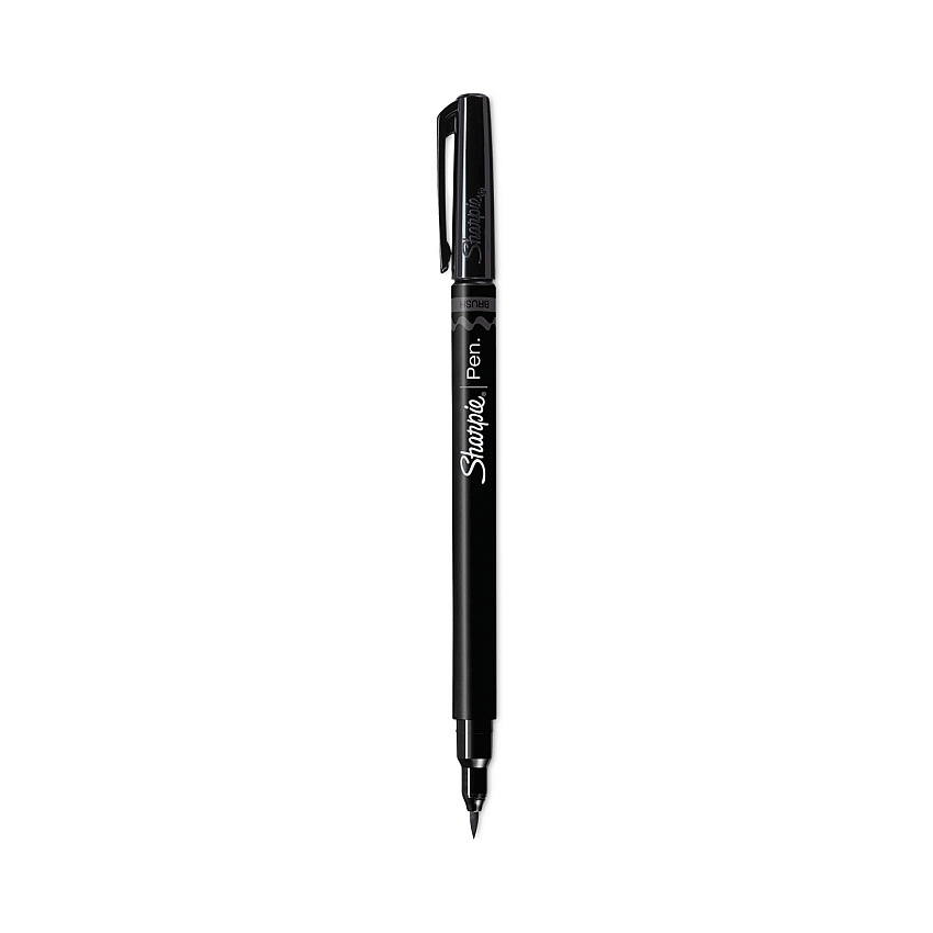 Sharpie Brush Tip Pens, Fine Brush Tip, Black, Dozen (SAN2011280)