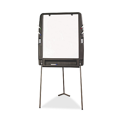 Iceberg Ingenuity Portable Flipchart Easel with Dry Erase Surface, 35 x 30, 73" Tall Easel, Charcoal Polyethylene Frame (ICE30227)