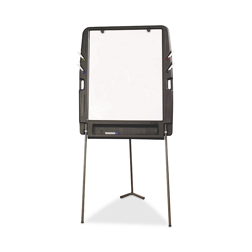 Iceberg Ingenuity Portable Flipchart Easel with Dry Erase Surface, 35 x 30, 73" Tall Easel, Charcoal Polyethylene Frame (ICE30227)