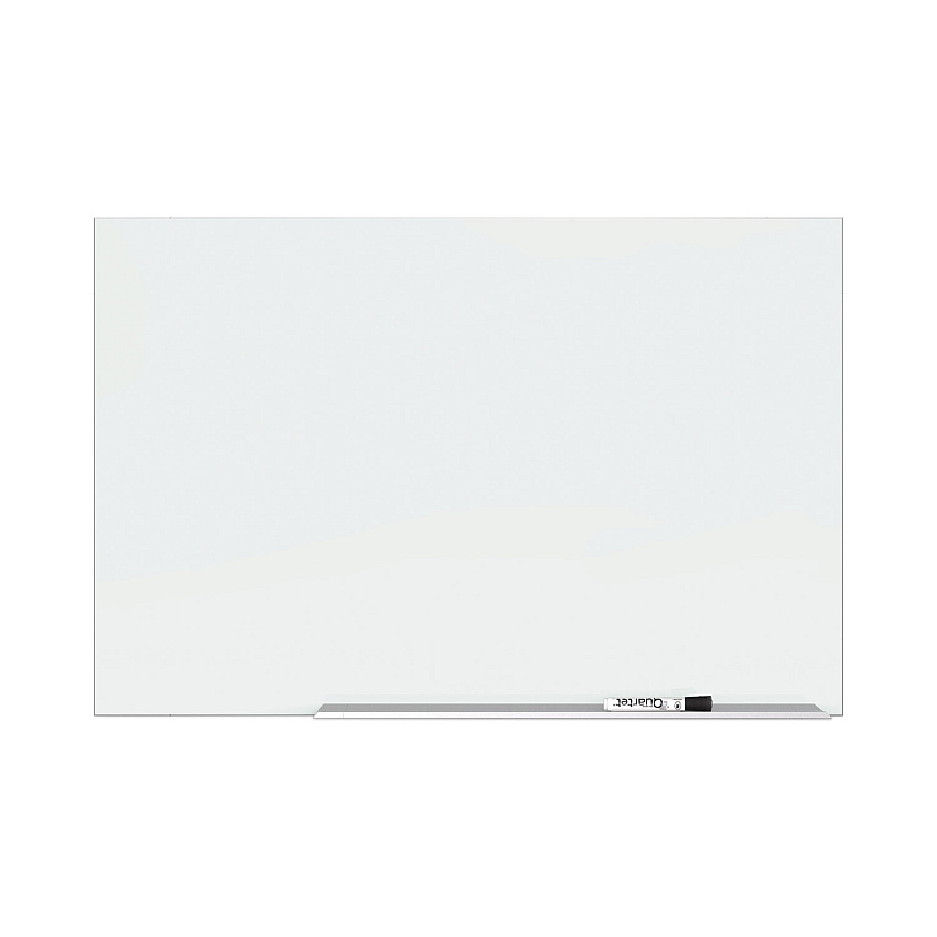 Quartet Element Framed Magnetic Glass Dry-Erase Boards, 74 x 42, White Surface, Silver Aluminum Frame (QRTG7442E)